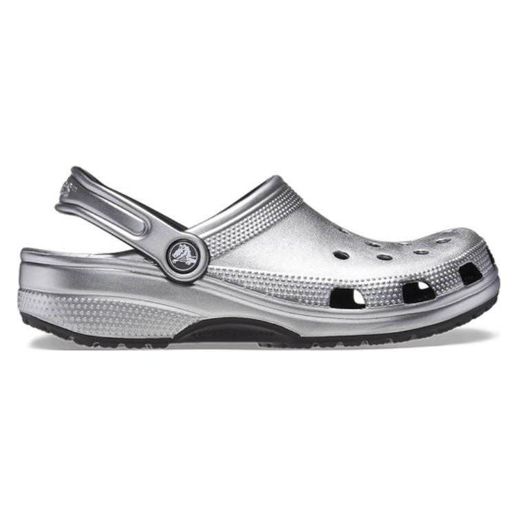 Crocs Classic Lightweight Versatile Clogs Unisex Footwear Silver 205831-0P1