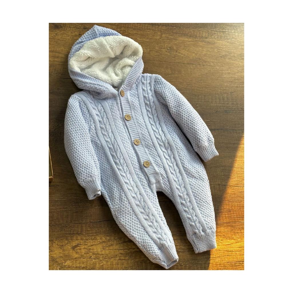 Трикотаж Комбинезон для новорожденных с овечьей шерстью внутри, очень мягкий узор для вязания волос