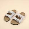 Fashion 2024 New Summer Women's Cork Slippers Casual Beach Double Buckle Non-slip Outside Nubuck Leather Slip On Slides Shoe for Women