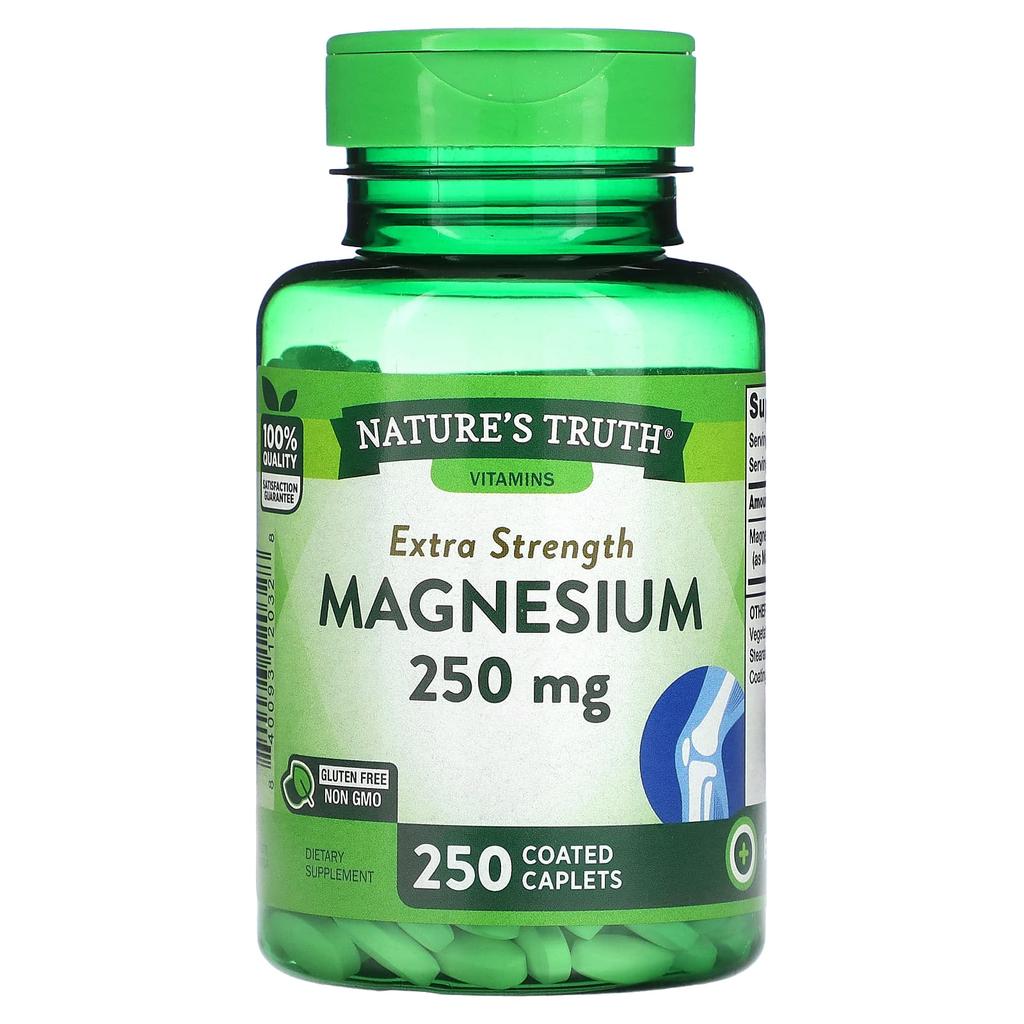Nature's Truth Magnesium, Extra Strength, 250Mg, Coated Tablets, 250 Tablets