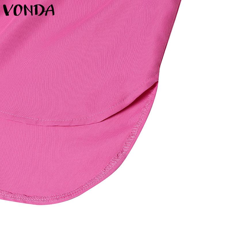 VONDA Женские осенние рубашки с длинным рукавом и воротником-стойкой