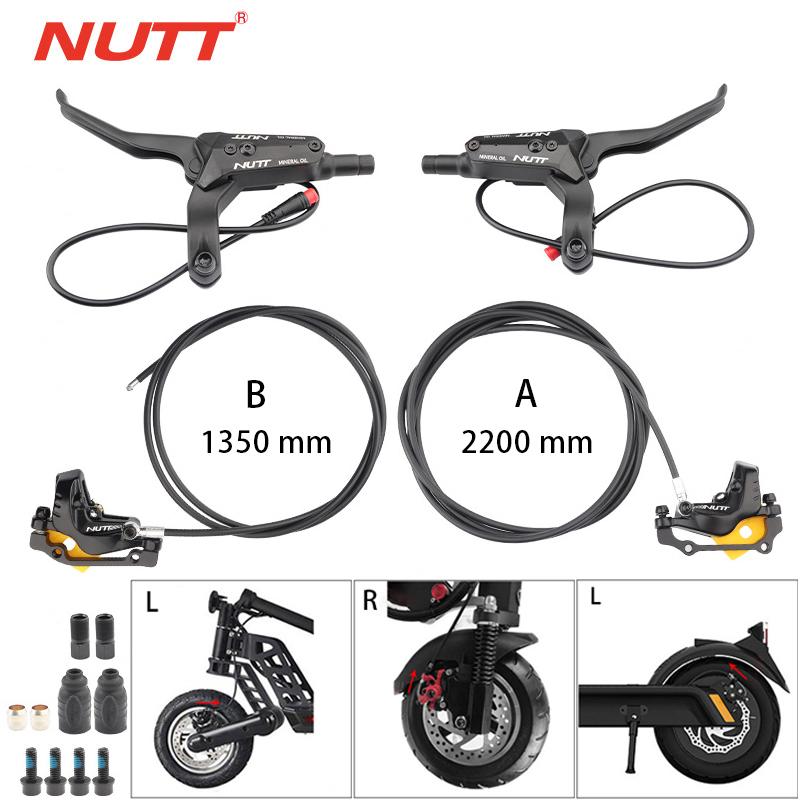 NUTT 4-Piston Hydraulic Cutoff Brake E-Bike & Electric Scooter Disc Brake for Zero 10X/11X, Vsett 10+/9+, Kaabo Wolf Warrior 11