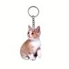 Women Cute Acrylic Cat Key Chains Lovely Black White Cat Pendant Children Funny Keychains Girls Schoolbag Ornament Jewelry