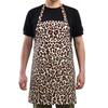 Стильный фартук с леопардовым принтом, кухонные аксессуары для приготовления пищи, фартук с регулируемым шейным ремешком, легко стирается, для домашнего использования, салона красоты