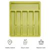 Cutlery Drawer Organizer Tray 6 Compartment Plastic Storage Box for Kitchen Utensils Forks Spoons Cutter Sturdy BPA-Free Divider Holder