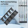 Wall Mount Fishing Rod Holder 10 Holes Multi-function Vertical Fishing Pole Display Storage Rack Organizer Stand Fishing Accessories