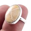Natural Fossil Coral Gemstone Handmade 925 Sterling Silver Jewelry Ring S.6 R6n74