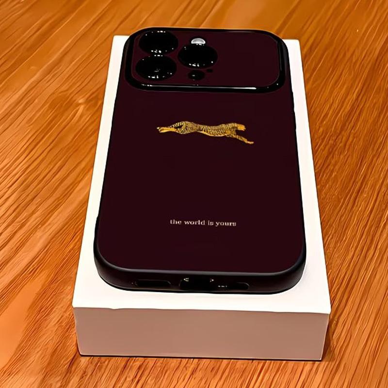 Модный чехол для телефона с леопардовым принтом и бордовым цветом для iPhone 17 16 11 13 12 14 15 Pro Max XS X XR Plus 16 17 Pro Air Ударопрочный чехол