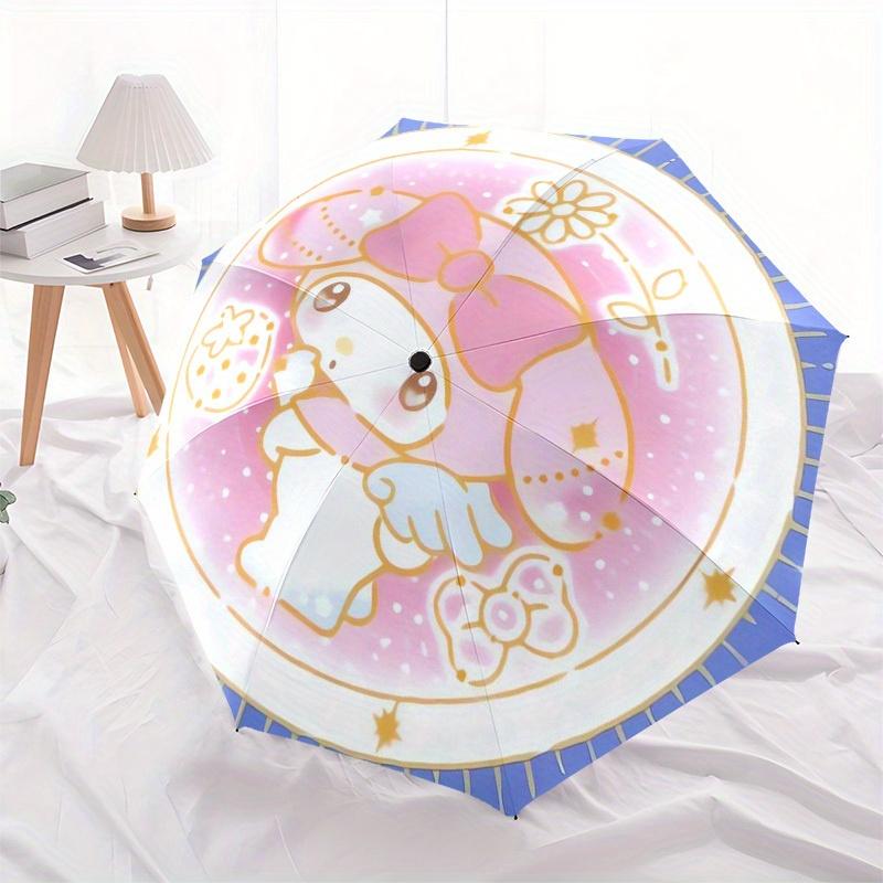 1pc My Melody Pastel ArtworkUmbrella with Plastic Handle,Suitable for All Seasons Home Travel Outdoor UmbrellaSanlio145
