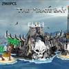 Pirate Bay Building Blocks Pirate Treasure Island Skull Bay Construction Streetview Bricks Toys Kids Creative Gift