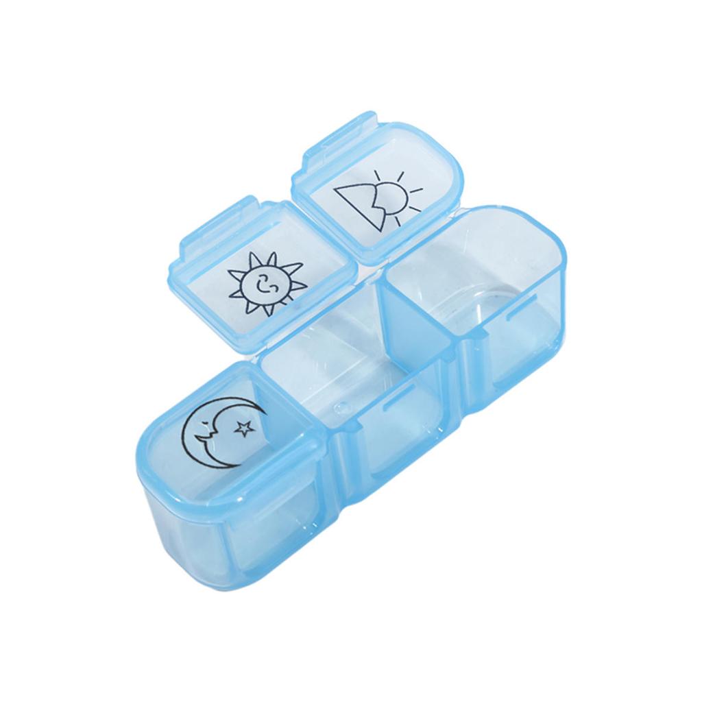 Портативный органайзер для путешествий с тремя сетками, утренний и ночной держатель для рыбьего жира, контейнер для хранения, разноцветный раздельный контейнер