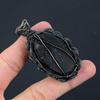 Черный Турмалин Драгоценный Камень Медная Проволока Обернуть Кулон Ручной Работы Подарок Ювелирных Изделий