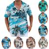 Shirt For Men, Men's Vintage Button Down Bowling Shirts Short Sleeve Summer Beach Shirt