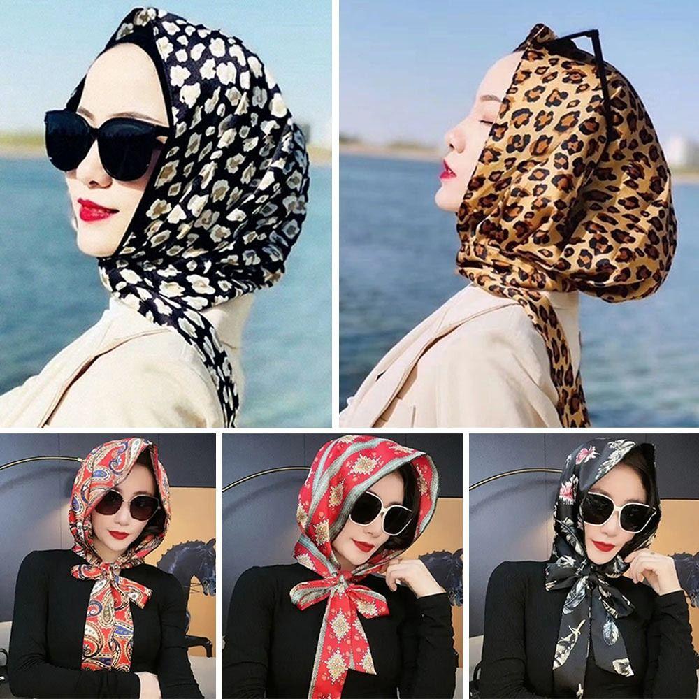 Women Islamic Hat Simulation Silk Muslim Turban Headscarf Baotou Hat Hijab Cap