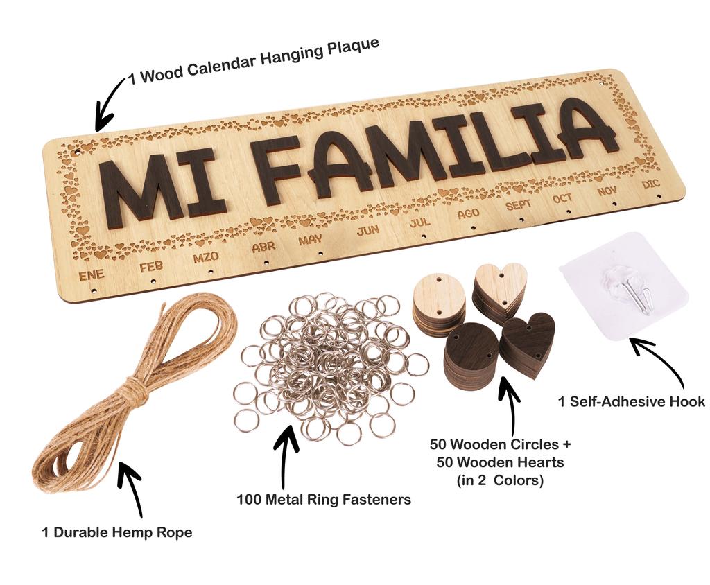 Inkdotpot Деревянные календари дней рождения с подвесными датами, настенная табличка для отслеживания дней рождения своими руками, декор для фермерского дома