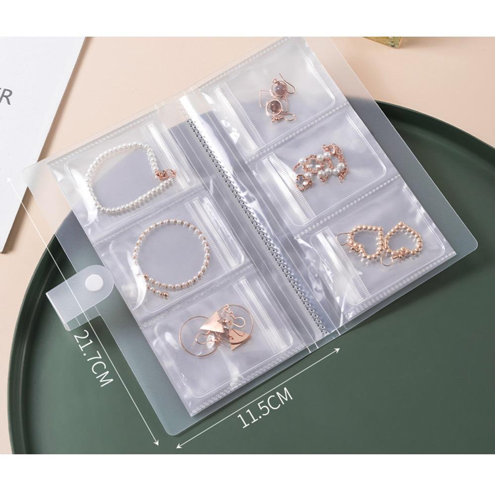 Transparent Jewelry Organizer Booklet Portable Dustproof Album Necklace Bracelet Ring Book Holder