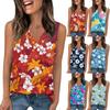 V Neck Tank Top Women Print Tank Tee Casual Loose Fit Sleeveless Shirt