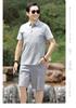 Father's Day Men's Business Polo Suit - Short Sleeve, Casual Two-Piece Set for Middle-Aged Dads