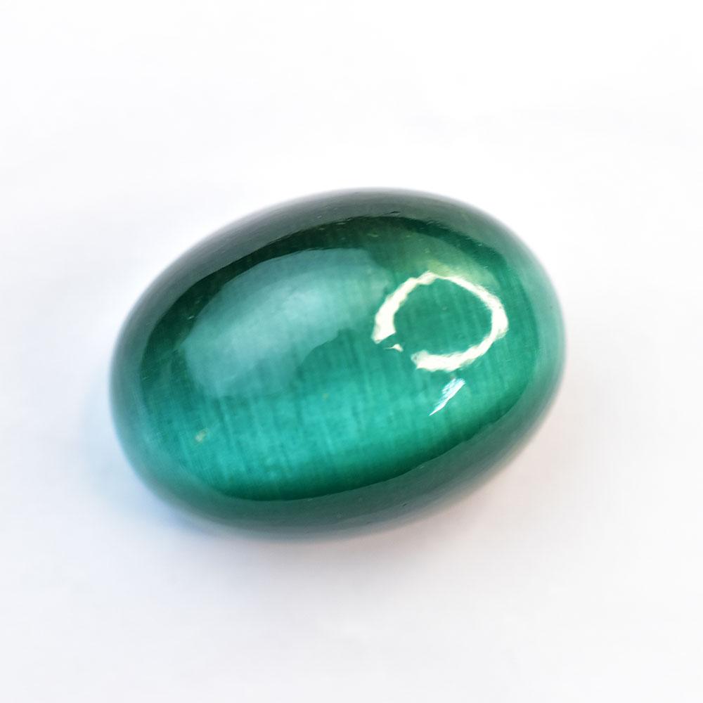 Brazilian Natural 84 ct Cabochon Cut Cat'S Eye Green Loose Gemstone for Jewelry Making and Crafts