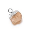 Natural Rose Quartz Rough 925 Sterling Silver Jewelry Pendant 0.59" s1I28
