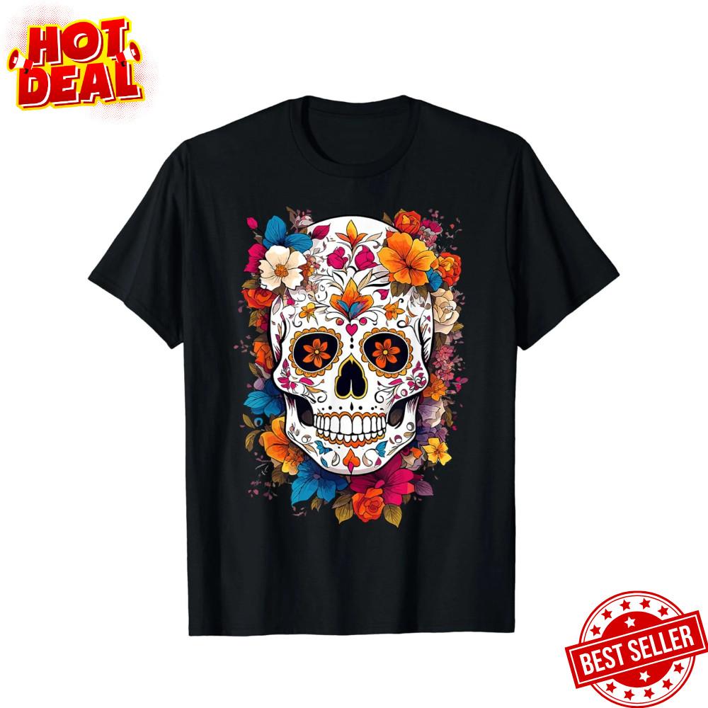 День Мертвых 2025 Сахарный Череп La Catrina Хэллоуин Унисекс Графическая Футболка Унисекс Футболка