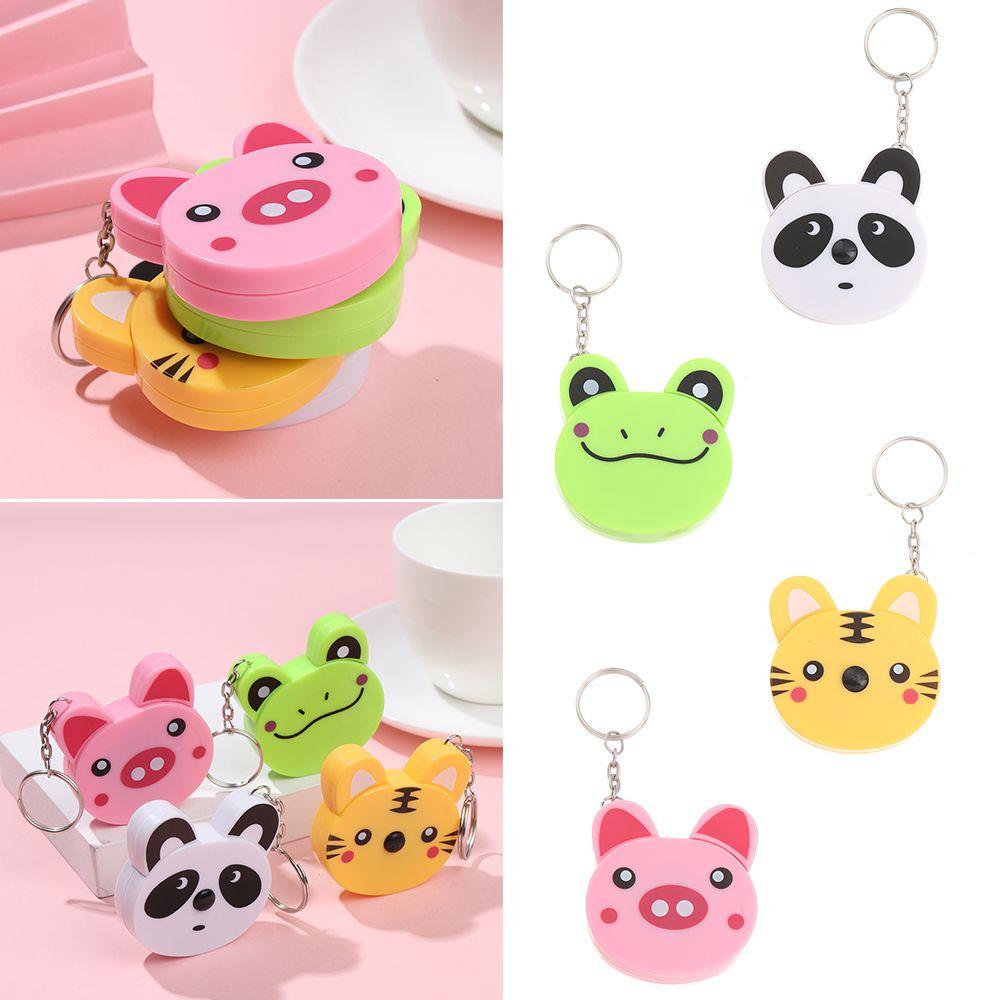Mini 1M Sewing Measure Ruler Cartoon Animal Tape Measure Measuring Ruler Automatic Stretch Ruler