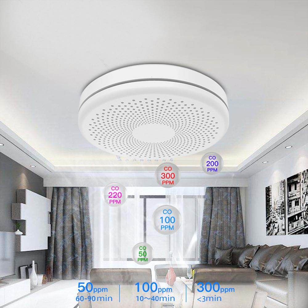 Tuya WiFi 2 в 1 интеллектуальный детектор дыма угарного газа детекторы газов CO звуковая вспышка