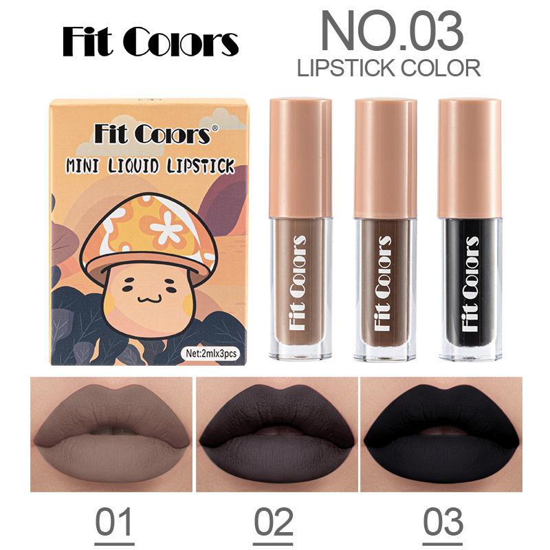 Three Mushroom Lipstick Set Moisturizing Spicy Lip Plumping Liquid Lip Oil Matte Non-stick Cup Lip Gloss Lipstick