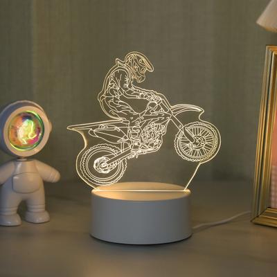 USB 3D мотоцикл эксперт креативный ночник, украшение дома гостиная спальня декоративный свет, подарок на день рождения праздник
