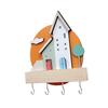 Wooden Key Holder Coat Hook Sturdy Decorative Modern with 4 Hooks Hanger Hat Rack for Home