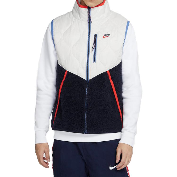 Nike Спортивная одежда Heritage Шерпа с флисовым воротником Теплый жилет Мужской жилет Obsidian CU4451-104
