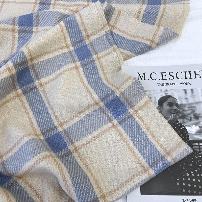 Популярный Стиль Шарф в Клетку Тартан Бахрома Шаль - Повседневный Ветрозащитный Теплый Шарф для Осени Зимы