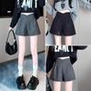 Женские зимние 2024 черные шерстяные шорты с высокой талией, широкими штанинами и расклешенным низом