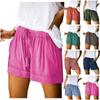 Женские однотонные шорты, карманный ремень на шнурке, легкие спортивные шорты для женщин, удобные шорты для женщин
