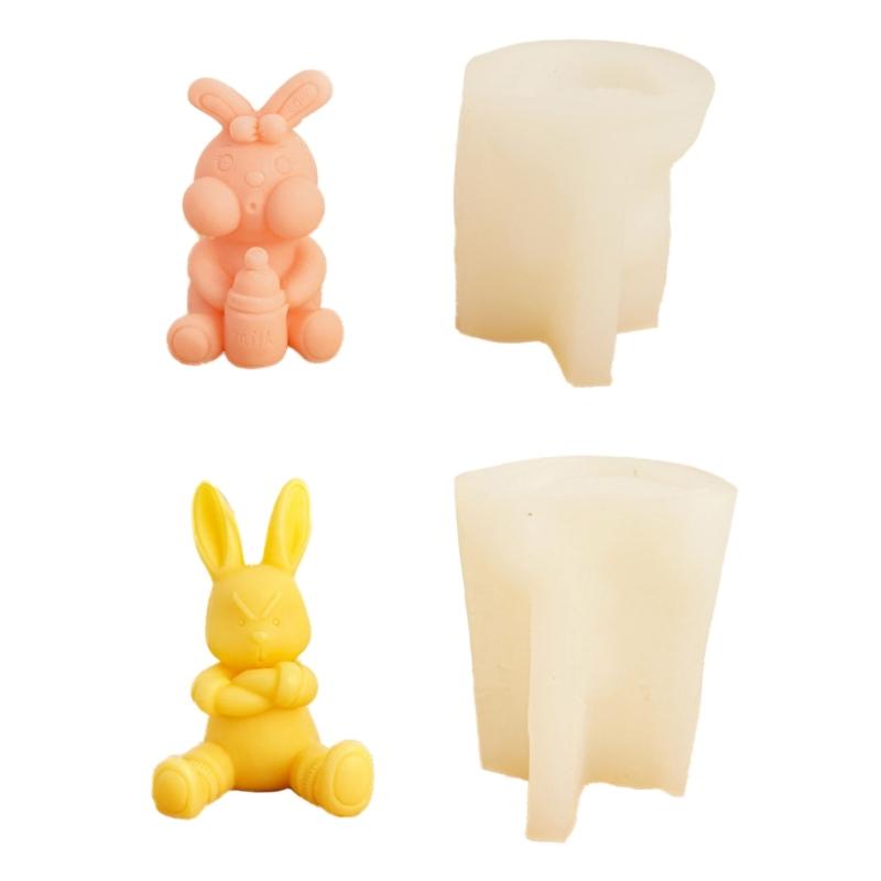 Форма для свечи «Пасхальный кролик», силиконовая форма «Кролик» для изготовления свечей, мыла, гипса своими руками, украшение для стола, декор для шоколадного торта, мастики