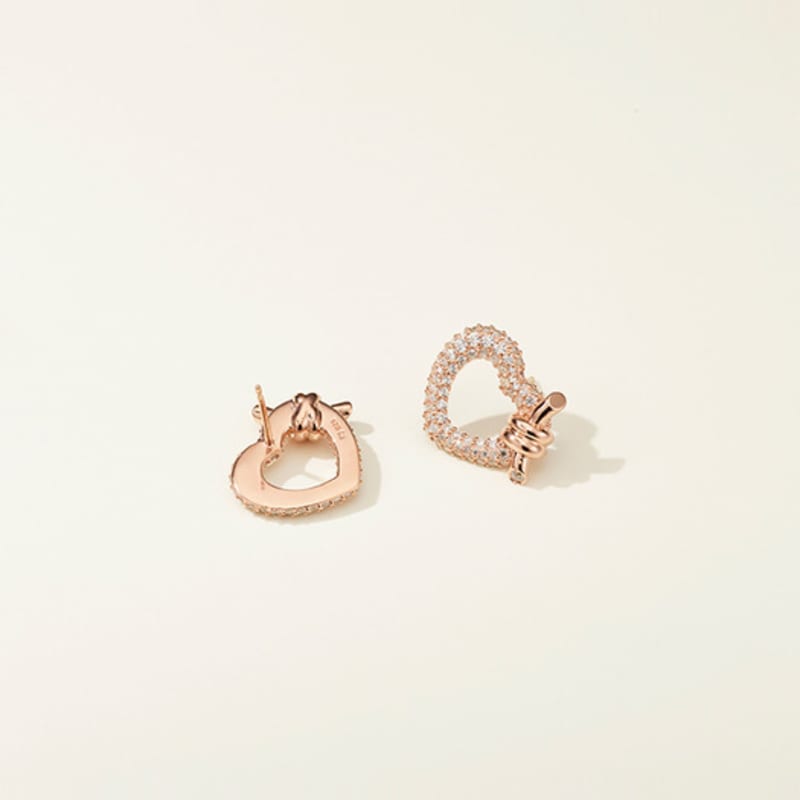 METROCITY JEWELRY Cuore Sterling Silver Rose Earrings A231SE0001RPA