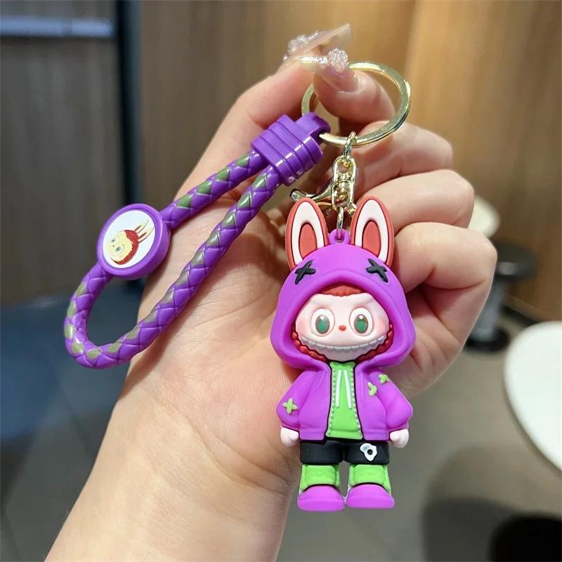 Cute Sheep Labubu Keychain for Car Keys Anime Keychains Women Men Doll Keyring Friends Key Chain Accessories Jewelry Bag Charms