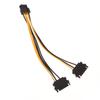 1 шт. Кабель питания Двойной 15-контактный SATA Папа к 8-контактному Папа PCI Express PCI-E Адаптер-разветвитель для видеокарты