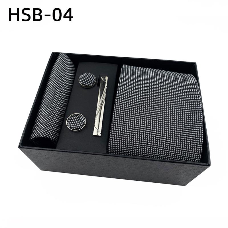 Подарочный набор мужских черных деловых галстуков: Полосатые и однотонные галстуки, нагрудный платок, зажим для галстука