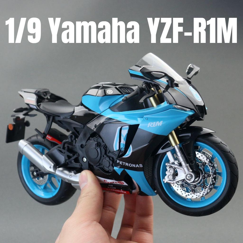 1/9 Scale Yamaha YZF-R1M Racing Toy Motorcycle for Children Diecast Metal Large Size Model Super Racing Collection Gift for Boy