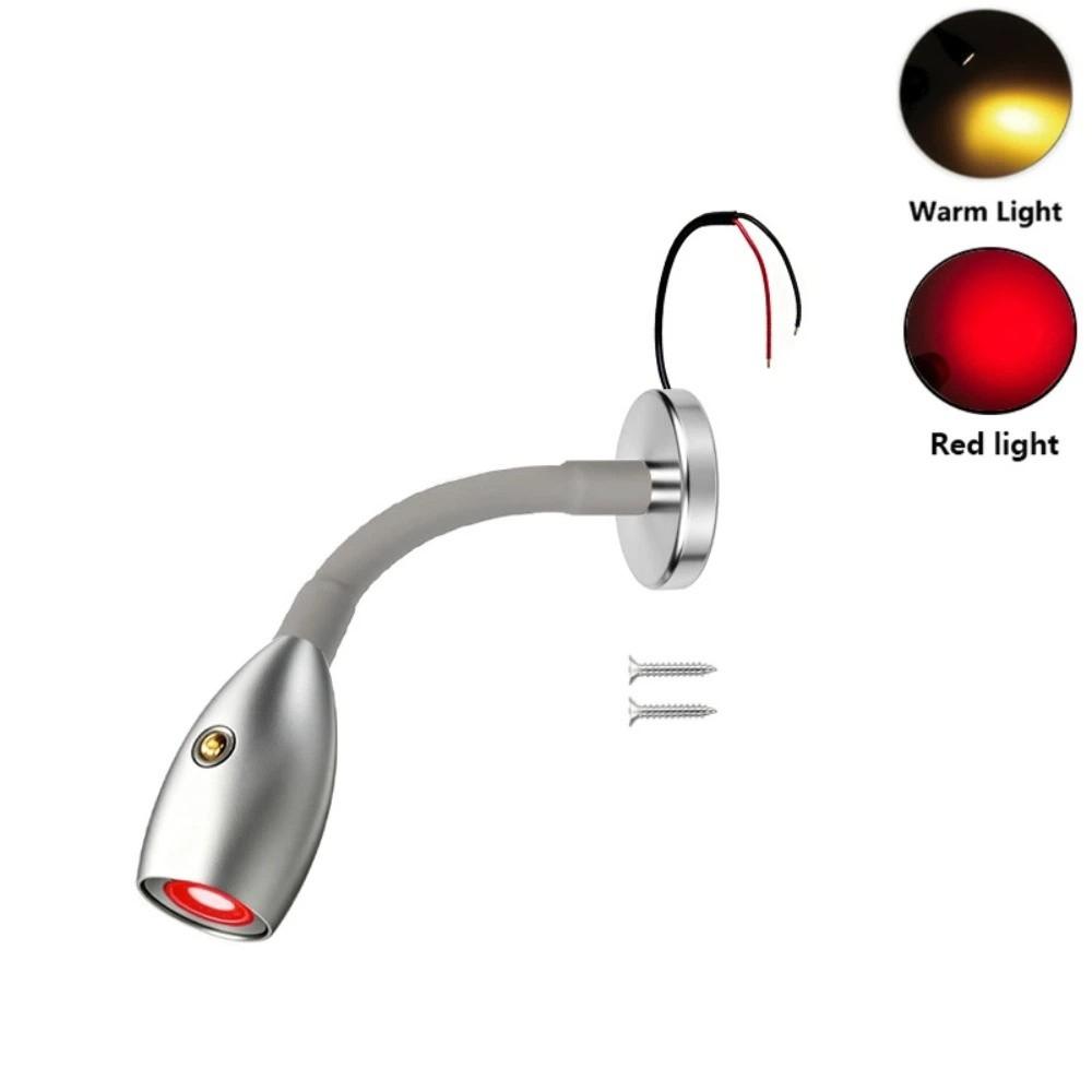 Type-C & USB Outlet LED Reading Lamp Flexible Gooseneck Wall Light Indoor