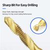 Tap Drill Bit Set Screw Thread Titanium Plated Hex Shank HSS Spiral Flute Compound Combination M3 M4 M5 M6 M8 M10 For Wood Metal