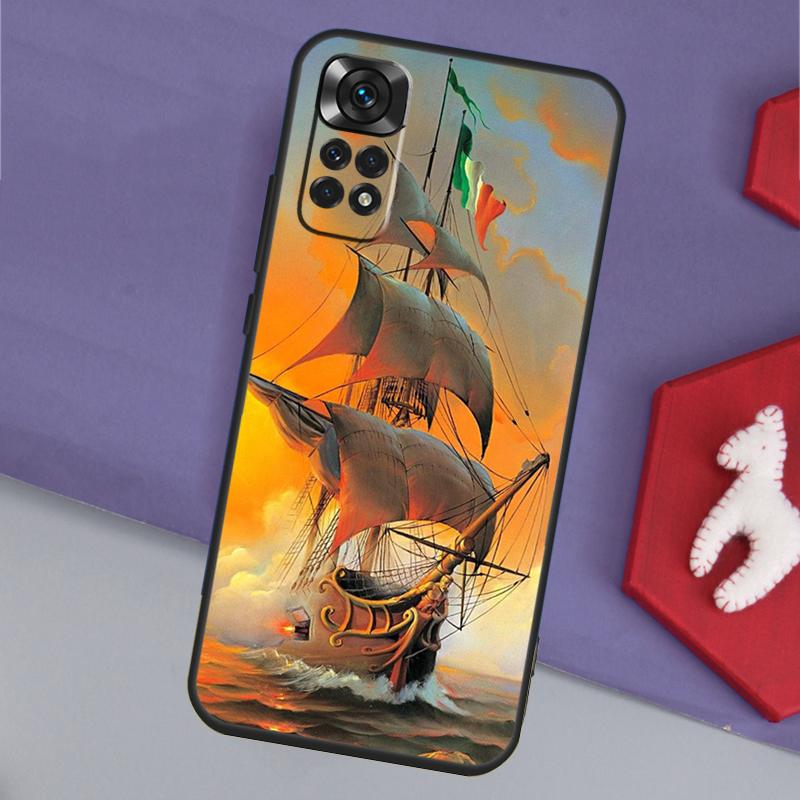 Ships Paintings Funda For Xiaomi Redmi Note 14 Pro 13 12 11 9 10 9S 10S 11S 12S Redmi 14C 10C 12C 13C Case