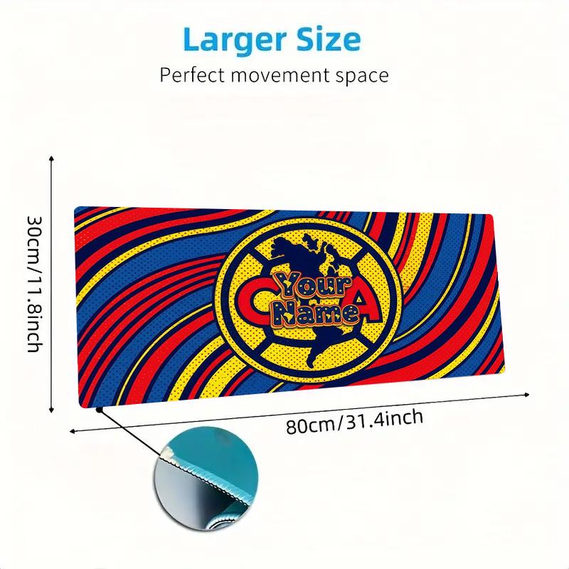 Club America Custom Name Large Size Mouse Pad Large Gaming Table Cushion Non-slip Laptop Tablet Big Mousepad XXL Mat Mini PC Playmat With Lock edge