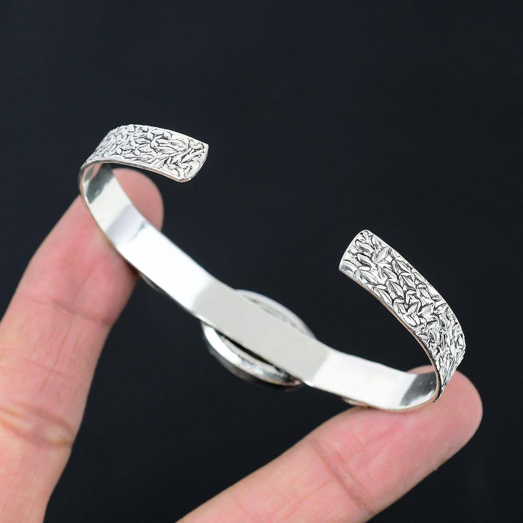 Распродажа ко Дню сестер Натуральный ископаемый коралл Стерлинговое серебро Модный новый браслет-бенгл