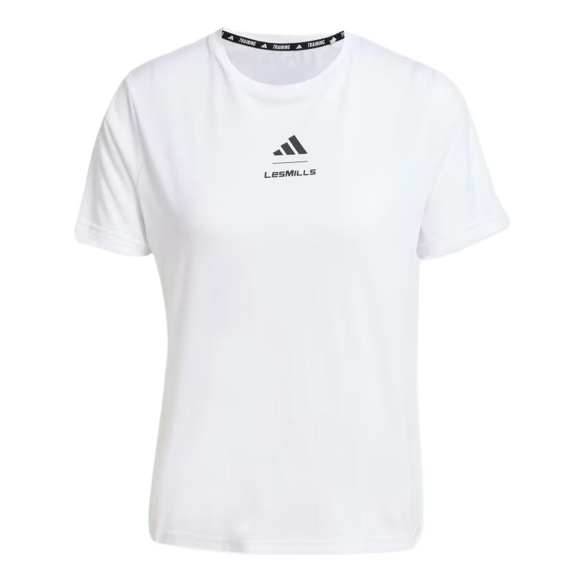 adidas X Les Mills Les Mills Climacool Графическая Повседневная Дышащая Удобная Мягкая Футболка с Коротким Рукавом Женские Топы Белый JJ1430
