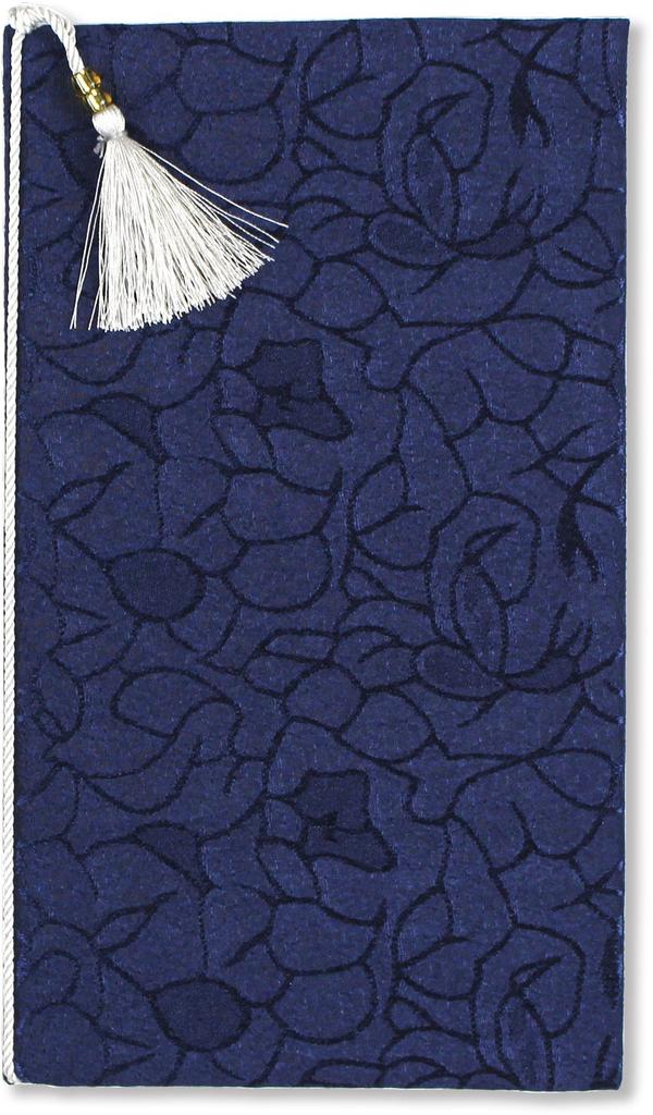Маруаи Фукуса (Конверт западного образца) с цветочным узором в темно-синем цвете (Фуку-50ДБ)