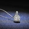 Real Moissanite Square Pendant Necklace D Color VVS1 Pure S925 Sterling Silver for Women Wedding Fine Jewelry