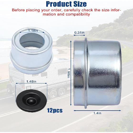 4 ШТ. 1,98 Дюйма Пыльники Ступицы Оси Прицепа Крышки Смазки Ступицы с 12 Резиновыми Заглушками Для Осей Прицепа Dexter EZ Lube 2000-3500 Фунтов, Кемпера, Автодома, Лодки