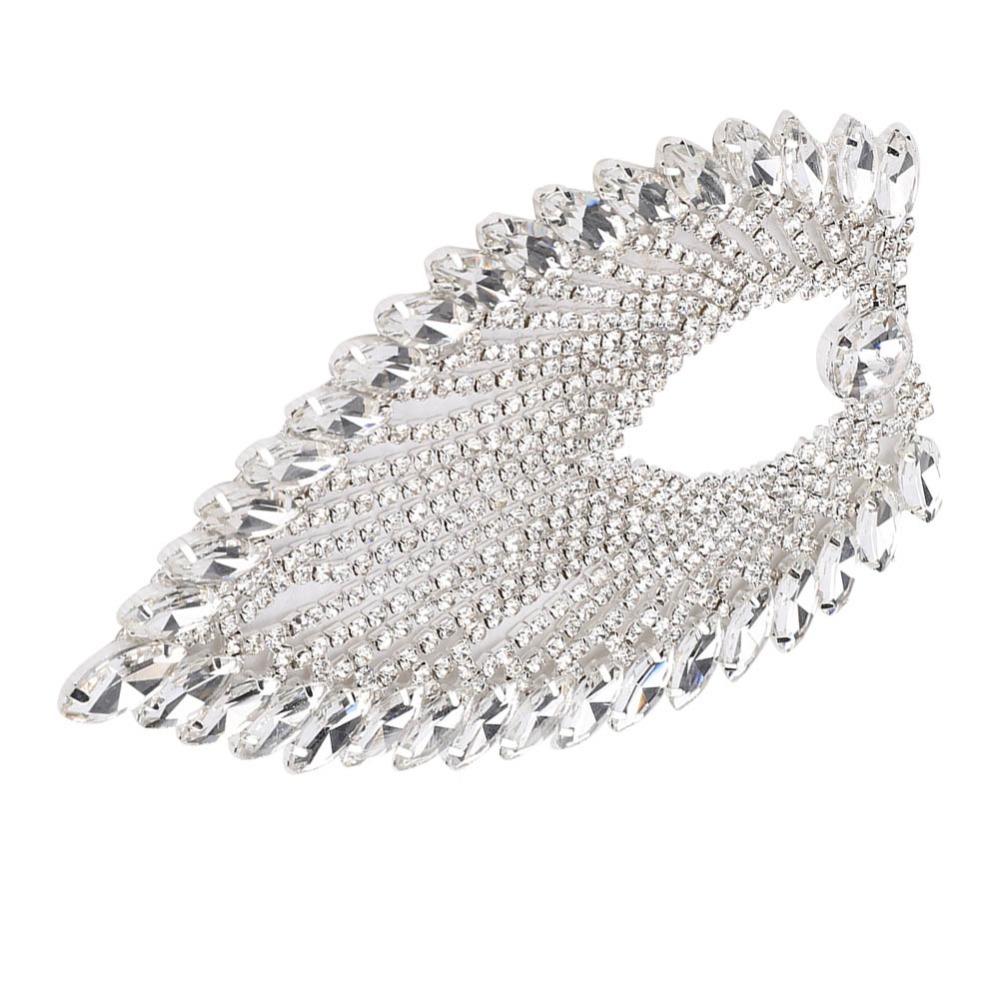 2pcs Hollow Design Rhinestone Shoulder Epaulettes AB Colored Horse Eye Rhinestones DIY Clothes